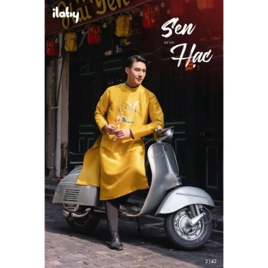 Áo dài nam tết đỏ thêu hoa cao cấp Giá chỉ 590.000đ, chất tapta sang trọng