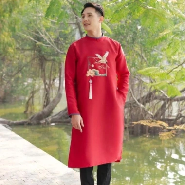 Áo dài nam tết đỏ thêu hoa cao cấp Giá chỉ 590.000đ, chất tapta sang trọng 5 Áo dài nam tết đỏ thêu hoa cao cấp Giá chỉ 590.000đ, chất tapta sang trọng 5