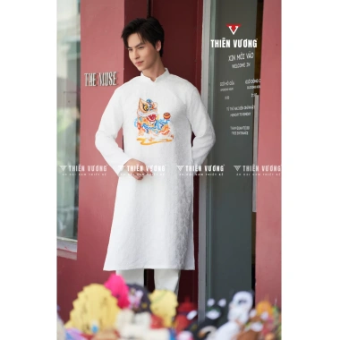 Áo dài nam trắng cao cấp thêu lân - Chuẩn phom, dáng sự kiện, chụp Tết | Thiên Vương 619k 5 Áo dài nam trắng cao cấp thêu lân - Chuẩn phom, dáng sự kiện, chụp Tết | Thiên Vương 619k 5