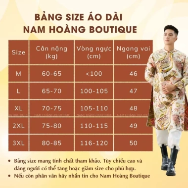 Áo dài nam truyền thống gấm thượng hải mềm màu xanh tím - Phom chuẩn, giảm còn 378.000đ 6