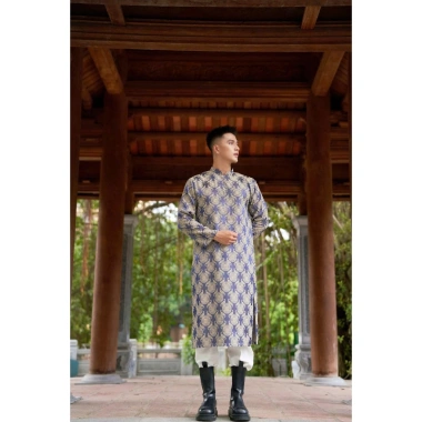 Áo dài nam vân cao cấp gấm Thượng Hải - Form đứng, giữ size, mặc Tết, chụp hình, giảm giá 20% 388k