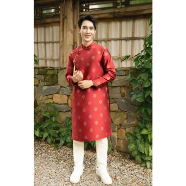 Áo dài nam Vĩnh Khoa chất gấm 2 lớp thanh lịch, sang trọng - Giá chỉ 475.000₫