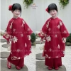 Áo dài Ngọc Diên bé gái vải tơ thêu 4 tà và quần lụa ngọc trai dày dặn, lễ tết giá ưu đãi 245k