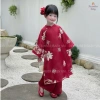 Áo dài Ngọc Diên bé gái vải tơ thêu 4 tà và quần lụa ngọc trai dày dặn, lễ tết giá ưu đãi 245k 3
