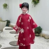 Áo dài Ngọc Diên bé gái vải tơ thêu 4 tà và quần lụa ngọc trai dày dặn, lễ tết giá ưu đãi 245k 6