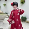 Áo dài Ngọc Diên bé gái vải tơ thêu 4 tà và quần lụa ngọc trai dày dặn, lễ tết giá ưu đãi 245k 8