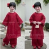 Áo dài Ngọc Diên bé gái vải tơ thêu 4 tà và quần lụa ngọc trai dày dặn, lễ tết giá ưu đãi 245k 10