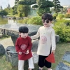 Áo dài nhung bé trai thêu rồng Tết, set quần suông lụa Beemo - Giá giảm còn 245.000đ, mềm mại sang trọng