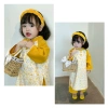 Áo dài nhung Hỏa Tốc Tết bé gái - BST Đậu Kids&Mom kèm bờm, giảm giá 275k 9