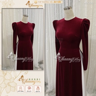 Áo dài nhung tay phồng Chanag ADC525 - Sang trọng, vải co giãn, may sẵn 368.436₫