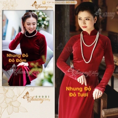 Áo dài nhung truyền thống may sẵn cho quý bà - Sang trọng, giảm giá 305.000 VND