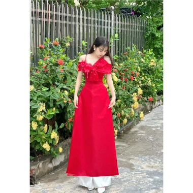 Áo dài nữ 4 tà cách tân trễ vai - Thiết kế sang trọng, độc đáo, phù hợp dự tiệc, giá ưu đãi 73.523₫ 2