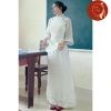 Áo dài nữ cách tân 4 tà ôm đính cúc bọc xanh, nhẹ nhàng trẻ trung - Giá ưu đãi 420.000 VND