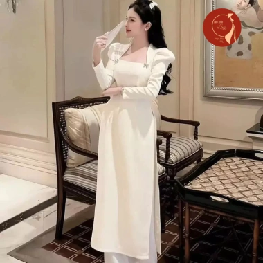 Áo dài nữ cách tân Linn cổ vuông tay bồng, phối nơ sang trọng - Giá chỉ 360.000đ 2 Áo dài nữ cách tân Linn cổ vuông tay bồng, phối nơ sang trọng - Giá chỉ 360.000đ 2