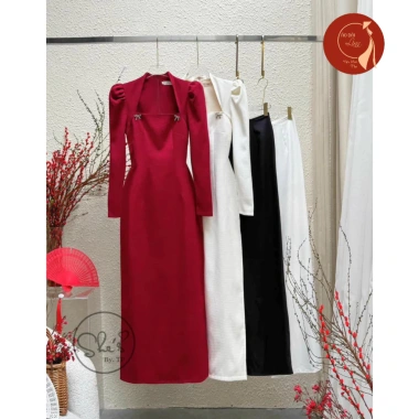 Áo dài nữ cách tân Linn cổ vuông tay bồng, phối nơ sang trọng - Giá chỉ 360.000đ 5 Áo dài nữ cách tân Linn cổ vuông tay bồng, phối nơ sang trọng - Giá chỉ 360.000đ 5