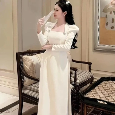 Áo dài nữ cách tân Linn cổ vuông tay bồng, phối nơ sang trọng - Giá chỉ 360.000đ 7 Áo dài nữ cách tân Linn cổ vuông tay bồng, phối nơ sang trọng - Giá chỉ 360.000đ 7