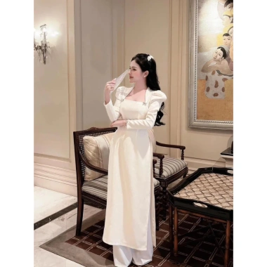 Áo dài nữ cách tân Linn cổ vuông tay bồng, phối nơ sang trọng - Giá chỉ 360.000đ 8 Áo dài nữ cách tân Linn cổ vuông tay bồng, phối nơ sang trọng - Giá chỉ 360.000đ 8
