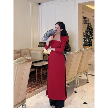 Áo dài nữ cách tân Linn cổ vuông tay bồng, phối nơ sang trọng - Giá chỉ 360.000đ 10 Áo dài nữ cách tân Linn cổ vuông tay bồng, phối nơ sang trọng - Giá chỉ 360.000đ 10