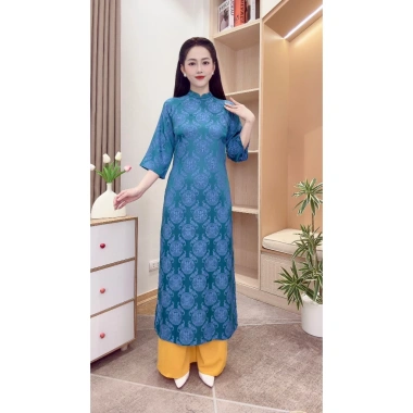 Áo Dài Nữ Gấm Thọ Rơi Dáng Suông – Mặc Tết, Đi Lễ, Chụp Ảnh – Hoàng Mai Giá Ưu Đãi 249k