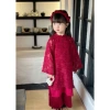 Áo dài ren đỏ bé gái 10-28kg kèm bờm xinh size dưới 130cm, thiết kế tinh tế, giảm giá 135.000đ