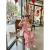 Áo dài ren đỏ bé gái 10-28kg kèm bờm xinh size dưới 130cm, thiết kế tinh tế, giảm giá 135.000đ 6