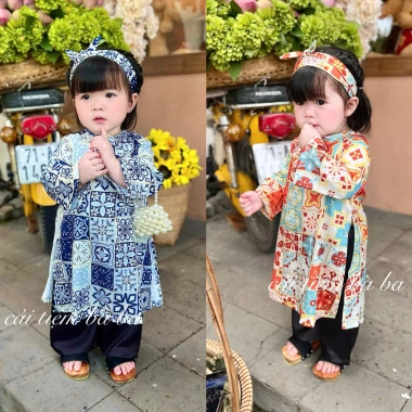 Áo dài Sài Gòn Cô Ba cho bé gái thiết kế lễ Tết, Trung Thu chỉ 155k giảm giá