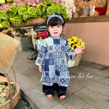 Áo dài Sài Gòn Cô Ba cho bé gái thiết kế lễ Tết, Trung Thu chỉ 155k giảm giá