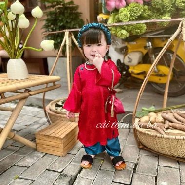 Áo dài Sài Gòn Cô Ba cho bé gái thiết kế lễ Tết, Trung Thu chỉ 155k giảm giá