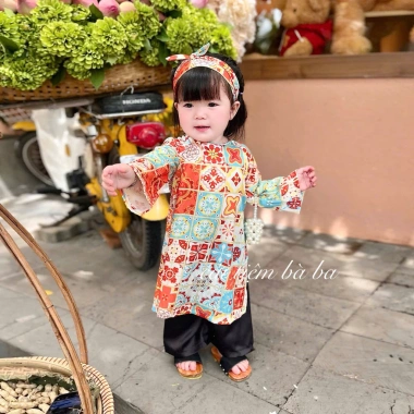 Áo dài Sài Gòn Cô Ba cho bé gái thiết kế lễ Tết, Trung Thu chỉ 155k giảm giá