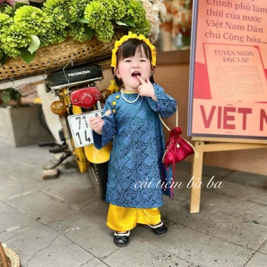Áo dài Sài Gòn Cô Ba cho bé gái thiết kế lễ Tết, Trung Thu chỉ 155k giảm giá
