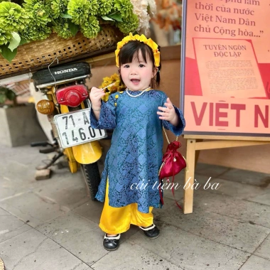 Áo dài Sài Gòn Cô Ba cho bé gái thiết kế lễ Tết, Trung Thu chỉ 155k giảm giá