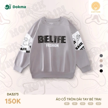 Áo Dài Tay Cotton Bé 21-42kg In Hình Thời Trang - Mã DA3.273/DA2.403/DA3.094/DA3.294 Giá 139k 2