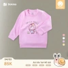 Áo Dài Tay Cotton Bé Gái 9-13kg Nhún Bèo, Hoạ Tiết Dễ Thương - Dokma DA3.132 DA1.717