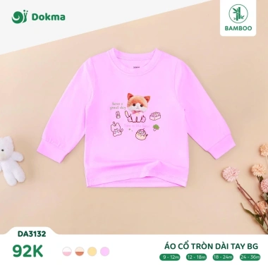 Áo Dài Tay Cotton Bé Gái 9-13kg Nhún Bèo, Hoạ Tiết Dễ Thương - Dokma DA3.132 DA1.717