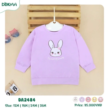 Áo Dài Tay Cotton Bé Gái 9-13kg Nhún Bèo, Hoạ Tiết Dễ Thương - Dokma DA3.132 DA1.717