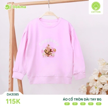 Áo Dài Tay Cotton Dokma Bé Gái 11-22kg In Hình Đáng Yêu - Giá Giảm 115k