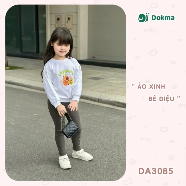 Áo Dài Tay Cotton Dokma Bé Gái 11-22kg In Hình Đáng Yêu - Giá Giảm 115k