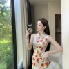Áo Dài Tay Không Nhung In Hoa Hồng Khai Cao Gót Ôm Sát Phong Cách Gợi Cảm Suzanne 5