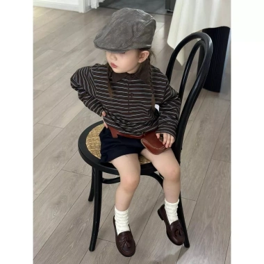 Áo dài tay mùa xuân thu bé gái – Áo thun cổ polo thời trang giản dị Hàn Quốc 6