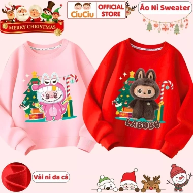 Áo Dài Tay Nỉ Thu Đông Bé Trai - Gái Mừng Giáng Sinh Labulu Noel – Vải Nỉ Da Cá Giữ Nhiệt 160k 2