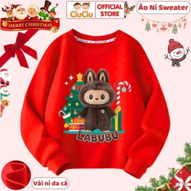 Áo Dài Tay Nỉ Thu Đông Bé Trai - Gái Mừng Giáng Sinh Labulu Noel – Vải Nỉ Da Cá Giữ Nhiệt 160k 4