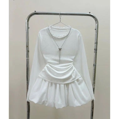 Áo dài tay phối chân váy bigsize nữ 58-92kg xinh tươi Noel và Tết giá 103k 6