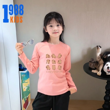 Áo dài tay thu đông Capybara bé gái size 15-38kg - Áo phông cotton dài tay nhiều màu mã TED133 giá ưu đãi 78.500 VND 4