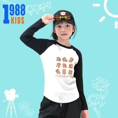 Áo dài tay thu đông Capybara bé gái size 15-38kg - Áo phông cotton dài tay nhiều màu mã TED133 giá ưu đãi 78.500 VND 7