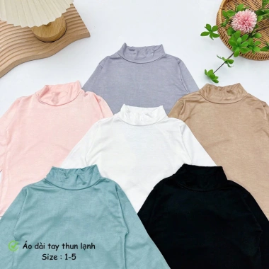 Áo dài tay thun lạnh cao cổ cho bé trai bé gái thu đông giữ nhiệt mềm mịn co dãn giá 29.900đ đồ trẻ em 7