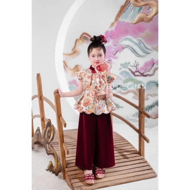 Aó dài Tết 2.026 bé gái - Thiết kế Tường Lân TAD02, chất liệu, giá 560.000đ