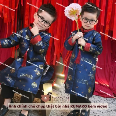 Áo Dài Tết 2.026 Bé Trai 1,5-7 tuổi Gấm 2 Lớp Kèm Móc Treo minibebe - Giá 263.638₫