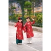 Áo dài tết An Khang đỏ cho anh em và trẻ em, chất Tafta mềm mịn, đủ size, giảm còn 205.000₫ 2