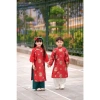 Áo dài tết An Khang đỏ cho anh em và trẻ em, chất Tafta mềm mịn, đủ size, giảm còn 205.000₫ 5
