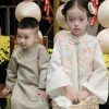 Áo dài Tết bé gái 10-27kg kèm áo gile kim sa Tèn Ten - Giá 700.000₫